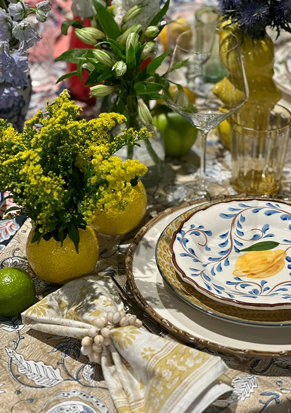 decorar mesas verano limones