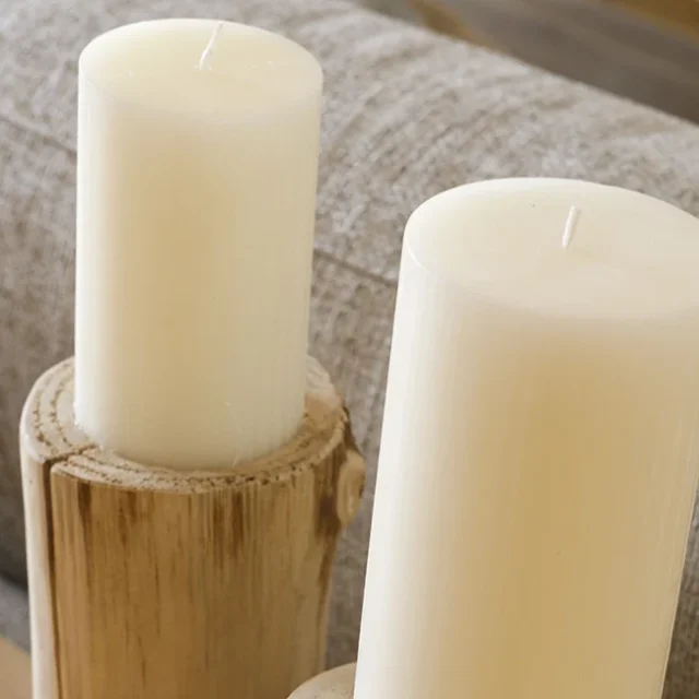 Portavelas de madera natural - Proyecto Eixample